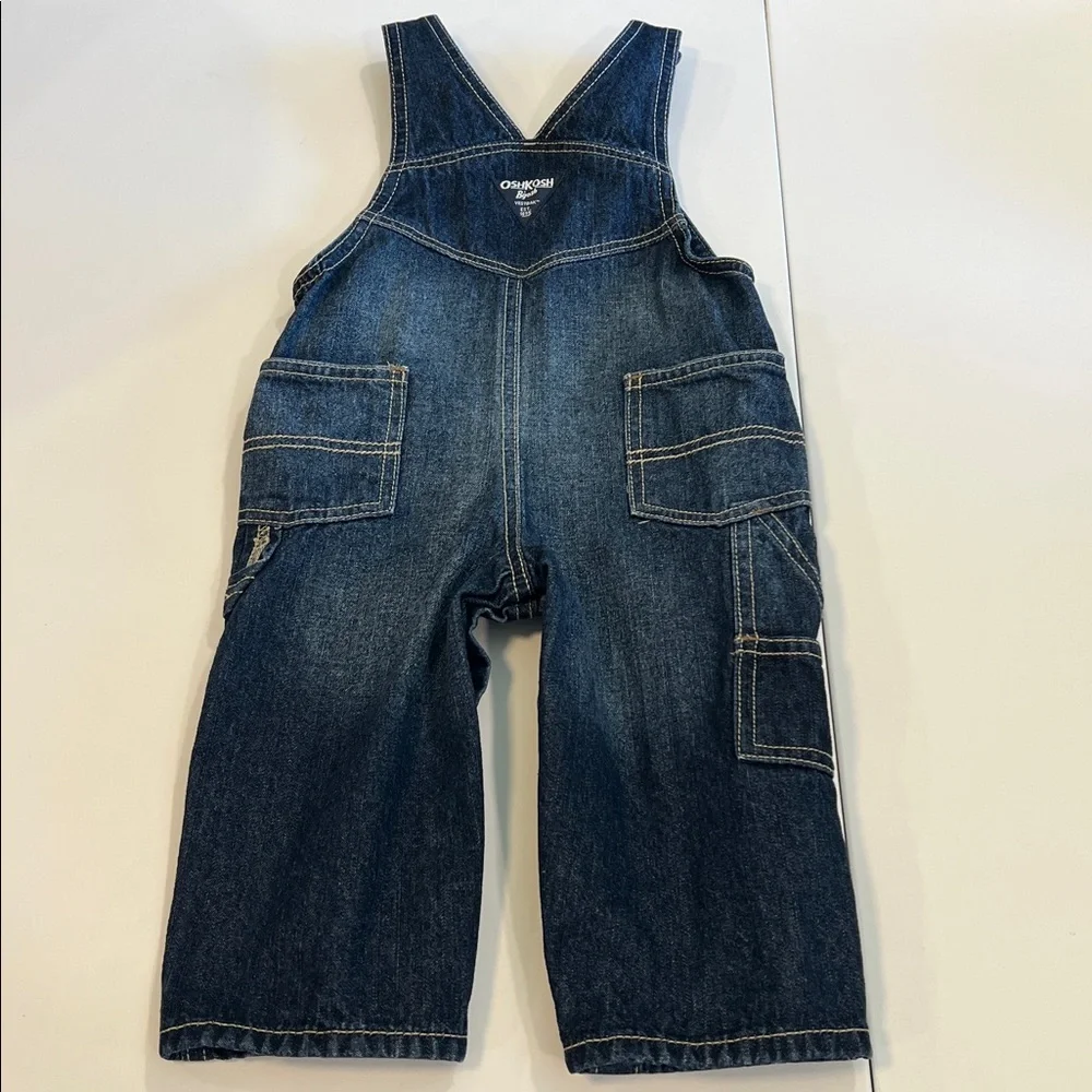 OshKosh B'gosh‎ - embroidered, Classic Blue Overalls, 12m